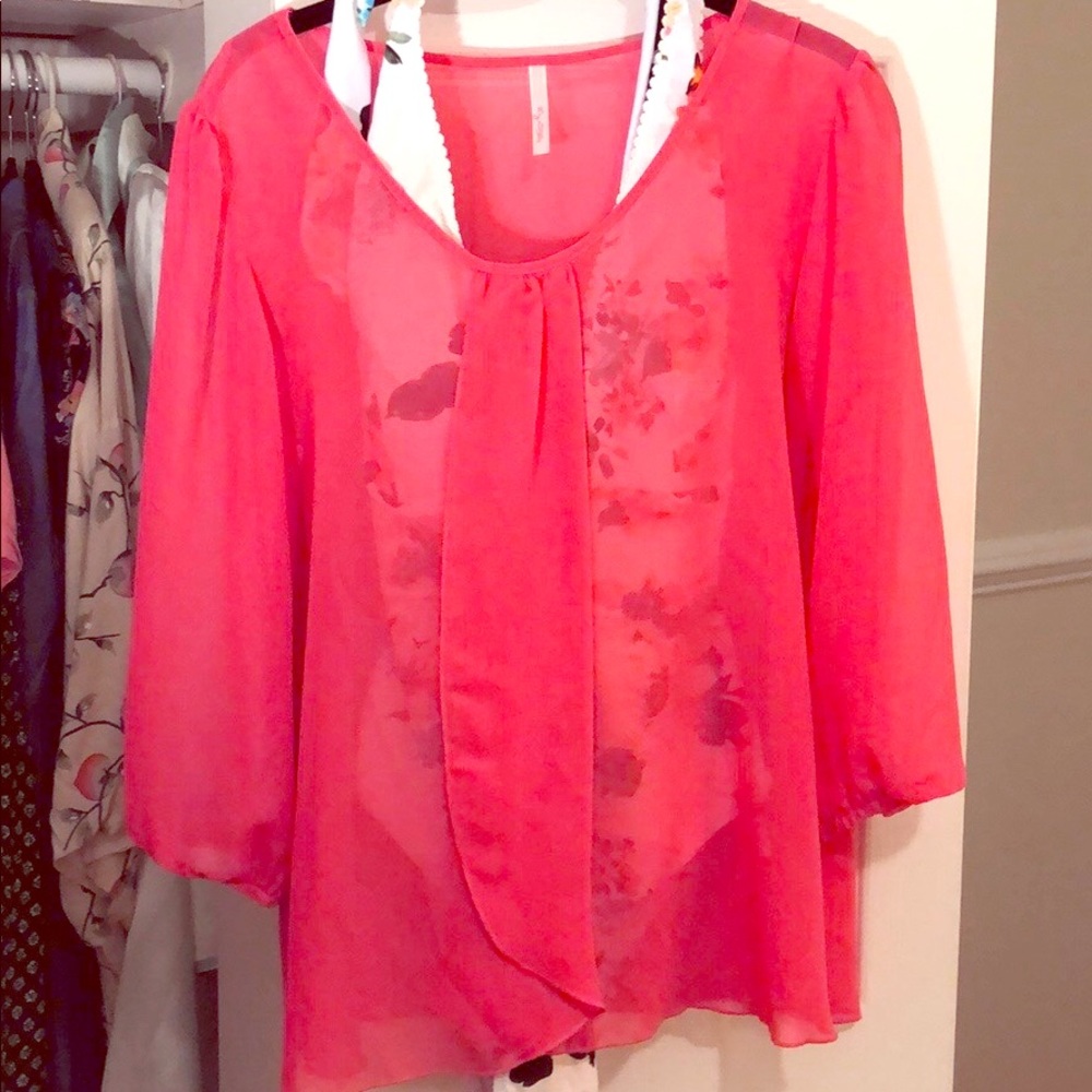 Beachy Sheer Open-Front Blouse — Vacation Shirt M